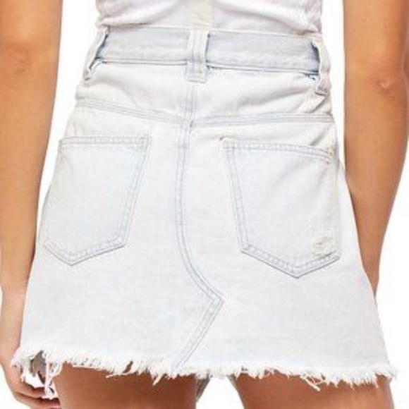 NWT Free People Side Car Denim Mini Skirt Size 26 - Picture 5 of 5